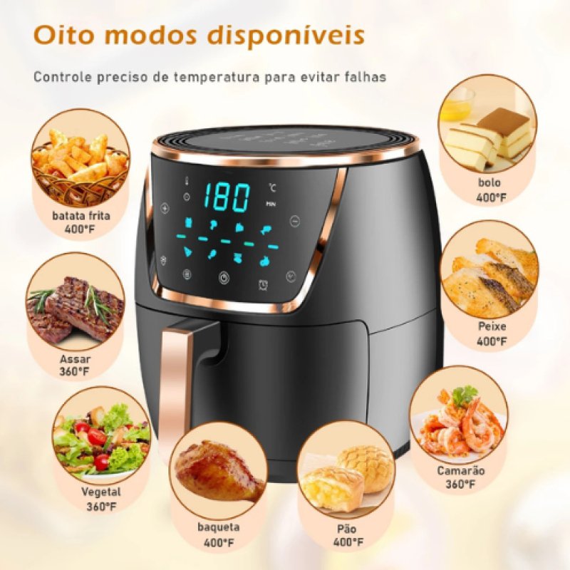 Fritadeira Elétrica COIBEU® - Air Fryer Premium 6,5L | Design Moderno e Multifuncional
