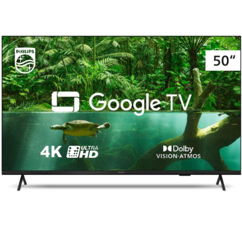 Smart TV Philips 50 4K Google TV Comando de Voz Dolby Vision Atmos VRR/ALLM Bluetooth 50PUG7408