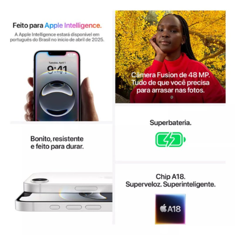 iPhone 16e (128 GB) - Preto - Distribuidor Autorizado
