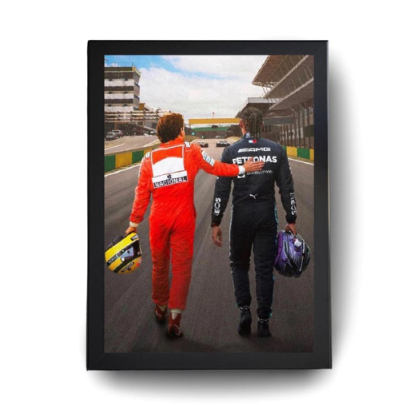 Quadro Lewis Hamilton F1 Com Moldura 6 Variedades | Mdf 35x25cm