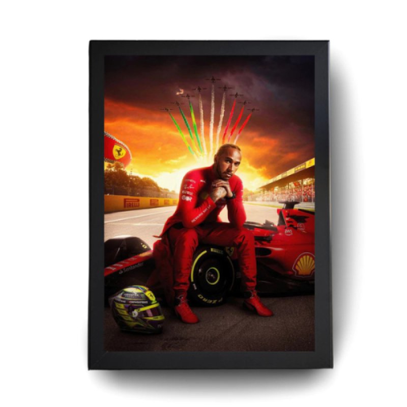 Quadro Lewis Hamilton F1 Com Moldura 6 Variedades | Mdf 35x25cm
